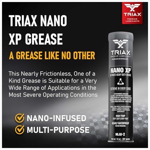 TRIAX Nano XP Grease Ultra Heavy Duty | Moly, Tungsten & Graphite | Wheel Bearings | 5th Wheel | High Temp (14 Oz; 10 Pack)