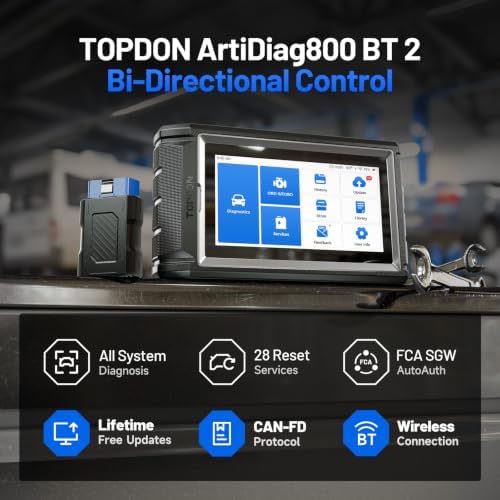 TOPDON AD800BT 2 OBD2 Scanner, Bidirectional Scan Tool, 28+ Reset Services
