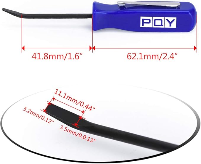 Mini Pocket Pry Bar with Pocket Clip 4.5" Length 3pcs (Blue)