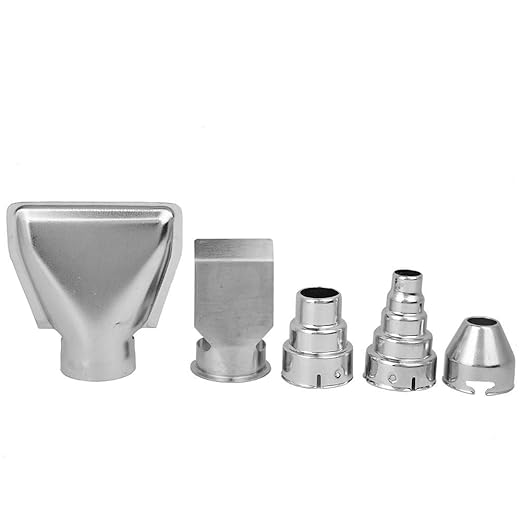 Hot Air Gun Nozzle, 5 Piece Stainless Steel Hot Air Gun Nozzles Heat Blower Accessories Soldering Brazing Equipment