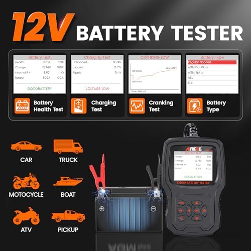 ANCEL AD530 PRO 2-in-1 OBD2 Scanner and 12V Battery Tester
