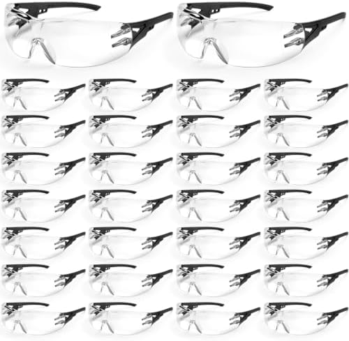 TBET 30 Pack Clear Safety Glasses Bulk, ANSI Z87.1& UV Protection Glasses