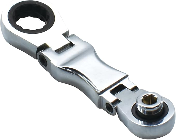 Astro Tools 78301 Stubby Ratcheting Flex Head Double Box End Wrench for Nano Sockets