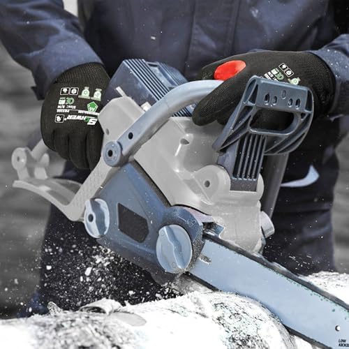 Schwer FreezeGuard Winter Work Gloves for Men and Women, ANSI A6 Cut Resistant Gloves With Super Grip, Freezer Glove for Work, Touchscreen, Thermal Insulated, PR3388, Black Knight (M, 1 Pair)