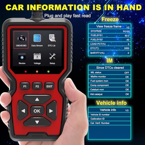 Yourkar OBD2 Scanner Diagnostic Tool, Code Reader OBD II Scanner with Reset & Live Data, Professional Check Engine Fault Code Reader I/M Readiness for OBD2 Cars, Car Accessories