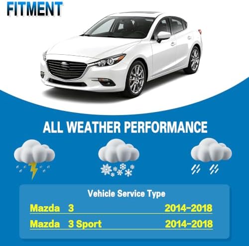 GSPSCN Windshield Wiper Blades for Mazda 3/3 Sport 2014-2018 (Pack of 2)