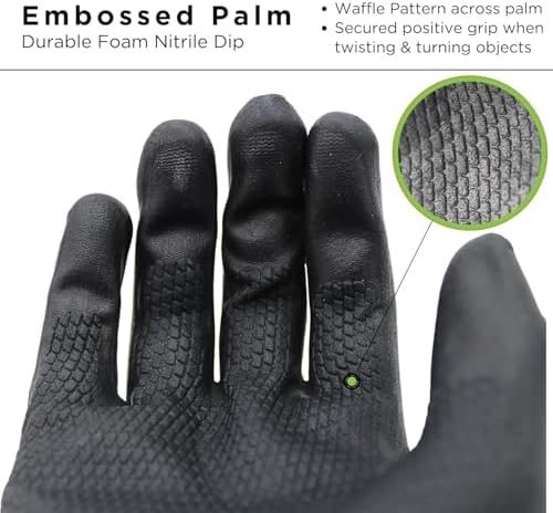 SHOWA 380 Foamed Nitrile Palm Coated General Purpose Work Gloves with Nylon Liner, 13-Gauge, for Vending Machines, Large (12 Pair)
