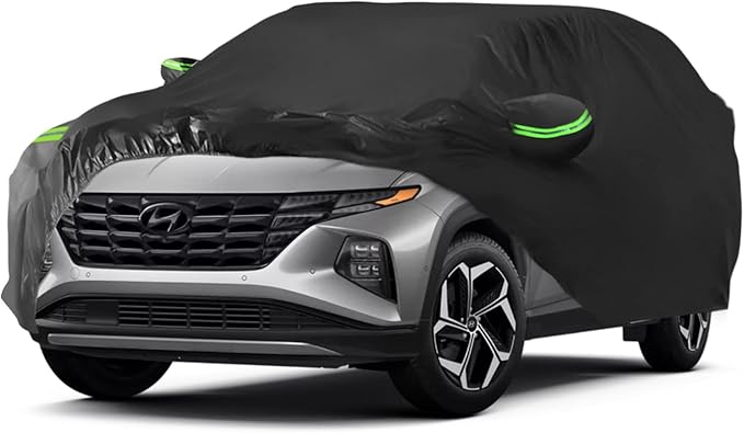 Proadsy Car Cover for Hyundai Tucson 2020-2024 2025 2026, Waterproof All Weather, Windproof Snowproof Rain Hail Sun UV Dust Snow Protection Full Outdoor Indoor Exterior Car Covers