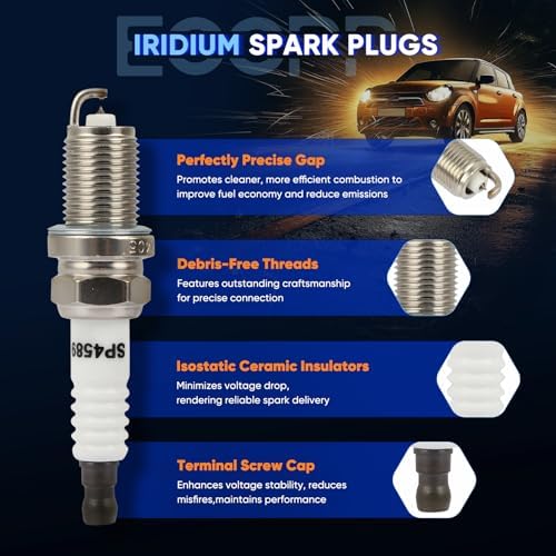 ECCPP Platinum Iridium Spark Plugs 8PCS for Toyota for Camry 2.0L/L4 1991