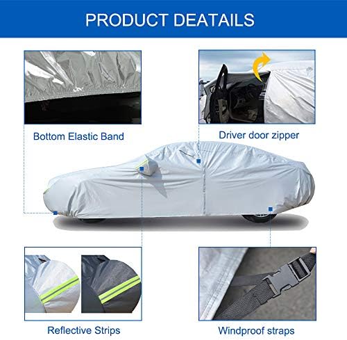 Koukou SUV Car Cover Custom Fit Ford Explorer from 1995 to 2024,Waterproof Car Cover All Weather for Automobiles Outdoor Indoor with Zipper Door, Sun Rain Dust Snow Protection.
