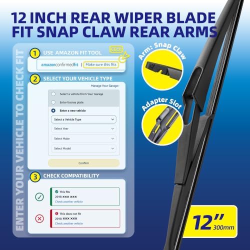 5 PLUS® 12 Inch Rear Windshield Wiper Blade - Original Quality,Quiet Wiping
