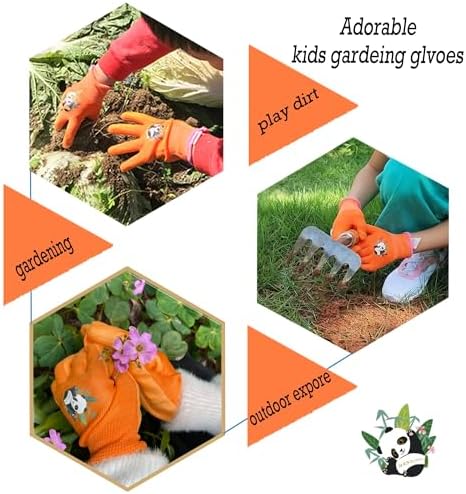 HANDLANDY 2 Pairs Kids Gardening Gloves, Grippy Kids Work Gloves, XL