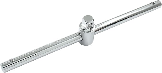 3/8 Inch T-Handle Wrench 195mm/7.67 Inch Length Adjustable T-Handle Socket Hand Tool, Chrome Vanadium Steel Drive Sliding Wrench Breaker Bar For Car Repair