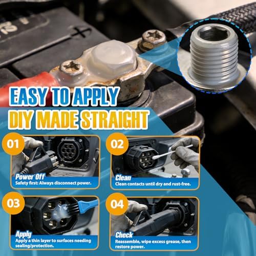 SHIELDOM Dielectric Grease, Automotive Silicone Electrical Grease - Waterproof, Heat-Resistant, Insulate & Lubricate Seals for Spark Plugs, Battery Terminals & Electrical Connectors 0.7oz/20g