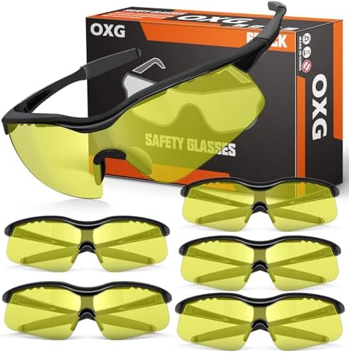 OXG 6 Pack Tinted Safety Glasses for Men Women, ANSI Z87.1 Eye Protection