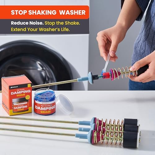 Damping Grease Kit for Washing Machine Suspension Rods with Foam Inserts | High-Viscosity 35,000 CST Blue 100g Dampening Grease for Toilet Seat & Washer Shock Absorption Lubricants