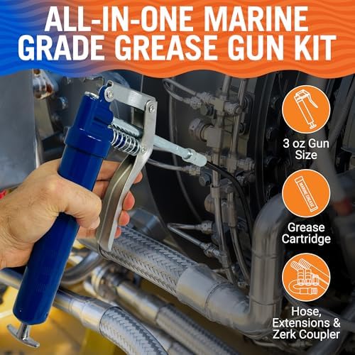 Manual Mini Grease Gun Kit, 3 Oz Cartridge, Pistol Grip, for Marine