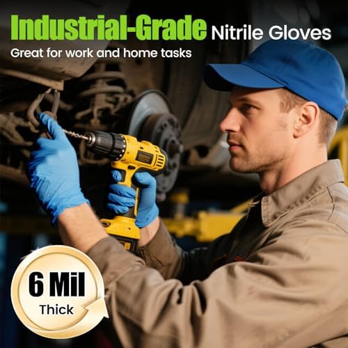 TREEGO Blue Nitrile Gloves, Small, 6 Mil Medical Exam Gloves, 1000 Count