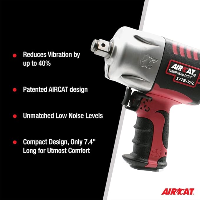 AIRCAT Pneumatic Tools 1778-VXL 3/4-Inch Vibrotherm Drive Composite Impact Wrench : Ergonomic Impact Wrench : Compact & Low Weight Pneumatic Power Tool