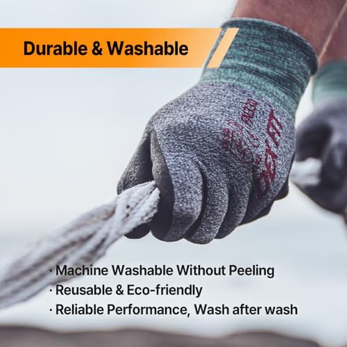 DEX FIT Nitrile Work Gloves FN330, 3D Comfort Fit, Touchscreen Grip Gloves for Warehouse, Construction, Package Handling, Delivery & General Work, Men & Women, Black, XS, 12 Pairs