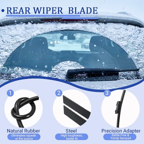 KAIYI 11" Rear Wiper Blade Compatible with Volkswagen Taos 2022 2023 2024