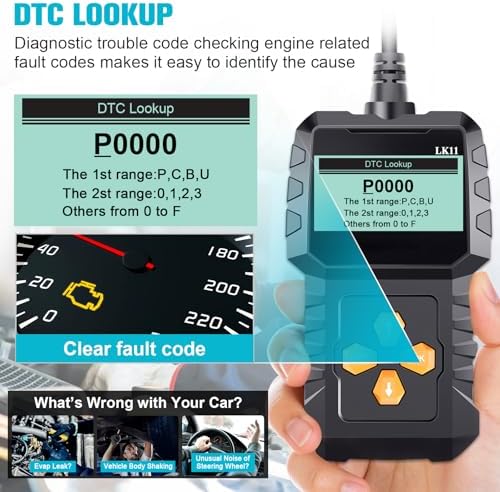 OBD2 Scanner Ease Setup Plug-Play: Clear Reset Engine Error Code