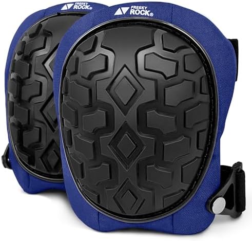 Professional Knee Pads for Work Construction with Heavy Duty Cap Foam Padding Gel Cushion Knee Pads for Men, Comfortable Adjustable Strong Strap, Military Grade Rivet for Flooring Gardening, Blue