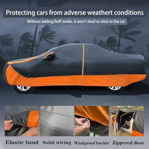 Truck Cover Waterproof All Weather, Full Outdoor Pickup Rain UV Protection and durable, Fit for Toyota Tacoma, Ford Ranger, Chevrolet Colorado, N-issan Frontier ect(Fit Truck M-Length 210 to 224 inch)