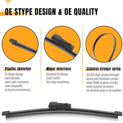AUTOBOO 11" Rear Wiper Blade Replacement for VW Golf GTI e-Golf 2010-2022