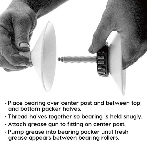 Powerbuilt Universal Bearing Packer, Fits 1/2" Inner Diameter, 4-3/8" Outer Diameter Bearings, Compatible with All Grease Guns - 648480