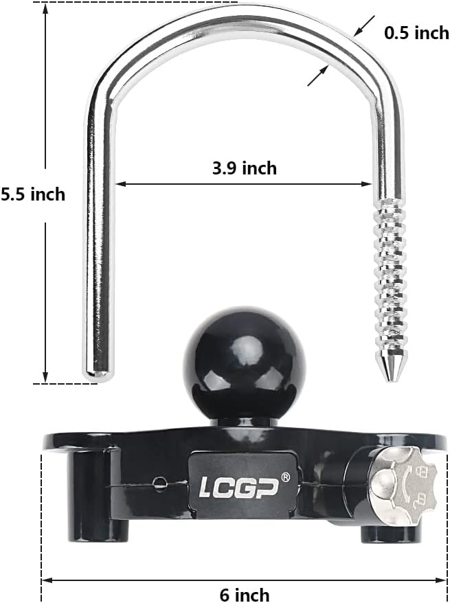 LCGP Black Trailer Hitch Lock with Combination Lock, Fits 1-7/8,2 and 2-5/16 Inch Couplers,Adjustable Storage Security, Heavy-Duty Steel