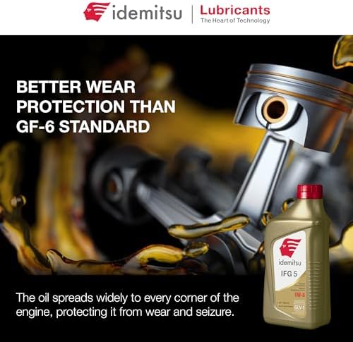Idemitsu IFG 5 0W-8 Full Synthetic Engine Oil – 1 Qt, 6 Pack