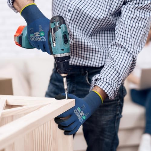 KAYGO Safety Work Gloves, MicroFoam Nitrile Coated, Men Women,KG18N