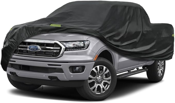 Kaugung Waterproof Truck Cover Fit Ford Ranger from 2002 to 2025, 7 Layers Heavyduty Full Pickup Cover All Weather,Outdoor Sun UV Rain Dust Protection. (from US Warehouse, Arrive Within 3-7 Days)