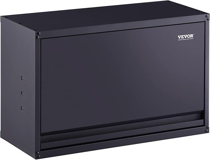 VEVOR Metal Storage Cabinet, 120lbs Load Capacity per Shelf, 20'' Tall Wall-Mounted Powder-Coating Steel Garage Cabinet with Adjustable Shelf, Press to Close & Open Door Perfect for Office Garage Tool