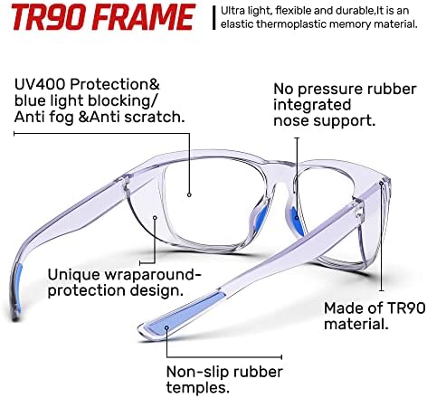 Safety Glasses Anti-Fog Goggles Protective Eyewear Anti Blue Light Protection Glasses For Women And Men