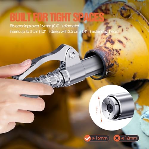 TRILINK Grease Gun Coupler 2-Pack, Quick Release Grease Gun Tips with One-Hand Operation, 6-Jaw Locking, Grease Gun Adapter Fits 1/8" NPT Thread, SAE & Metric Zerk Fittings