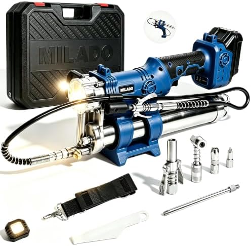 Grease Gun Electric, 11 oz/min&12,000 PSI, 43" Hose, Leak‑Proof(TOOL ONLY)
