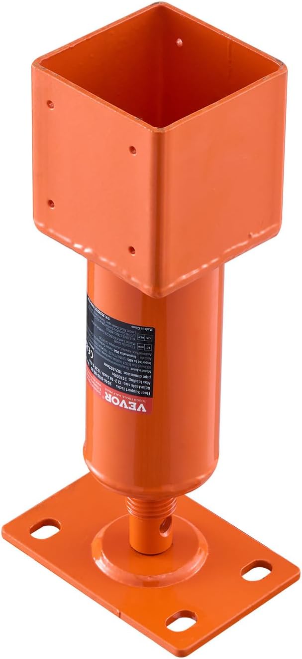 VEVOR Screw Jack Post, 13.2"-18.7" Height Range, 4" x 4" Adjustable Shore Jack, 24700 lbs Max Load Capacity, Temporary House Jack Pole for Leveling, Lifting Floor Crawlspace Basement Shore Beam