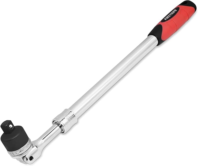 FIRSTINFO 1/2" Drive Extendable Breaker Bar Ratchet Wrench Length 17.2 to 22.7 inches, with Flexible Ratchet Head