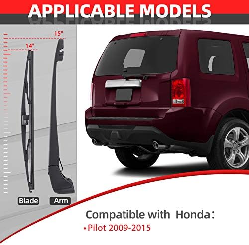 Replacement for Honda Pilot 2009-2015 Rear Windshield Wiper Arm Blade Set - OTUAYAUTO Factory Back Wiper OEM Style 76730SZAA02