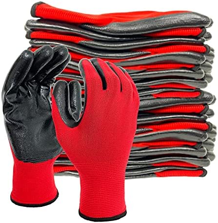 Evridwear Nitrile Coated Work Gloves for Men & Women