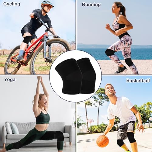 Andibro Kids Knee Sleeve Brace, 1 Pair Knee Compression Sleeve Breathable Children Knees Support Pad Elastic Soft Knees Protectors for Volleyball Football Dance Yoga Tennis Running Cycling Climbing(L)