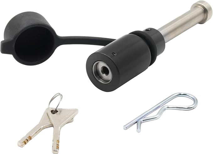 Proven Industries Model HL1 Receiver Hitch Pin Lock, Fits 2-Inch or 2 1/2-Inch Receivers, Stainless Steel Pin, Made in The USA, (Black)