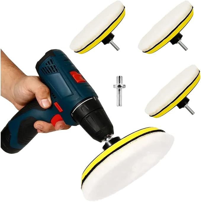 Acxico 1 SET 5pcs 6" Car Polishing Wheel Buffing Pads Set Wool Mop Kit Pad Polisher for Drill