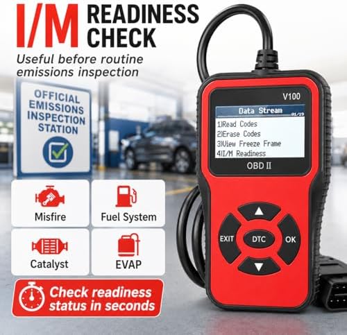 V100 OBD2 Diagnostic Diagnostic Tool Tool, Code Reader, Engine Light Diagnostic Tool, Battery Voltage Tester, for OBD2 Cars & Trucks Since 1996