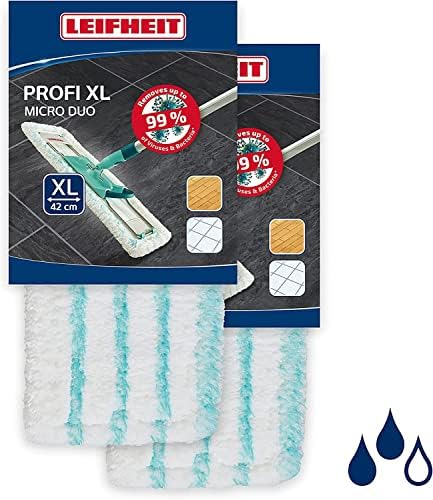 Leifheit Crescent-Shaped Profi Micro Duo Collect Floor Wiper, Fast and Thoroughly, 55128