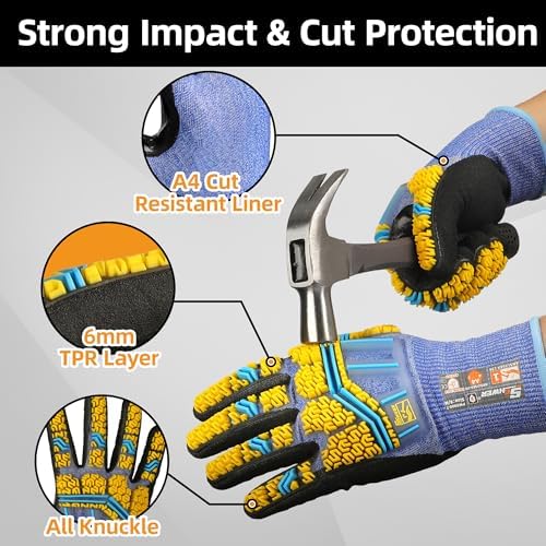 Schwer ANSI A4 Impact Protection Gloves, Ultra Durable, PM3900-T, M