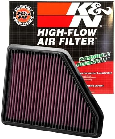 K&N High-Flow Original Lifetime Engine Air Filter: Increase Power & Acceleration, Washable, Premium, Replacement Car Air Filter: Compatible with 2010-2017 Chevy/GMC (Equinox, Terrain), 33-2439