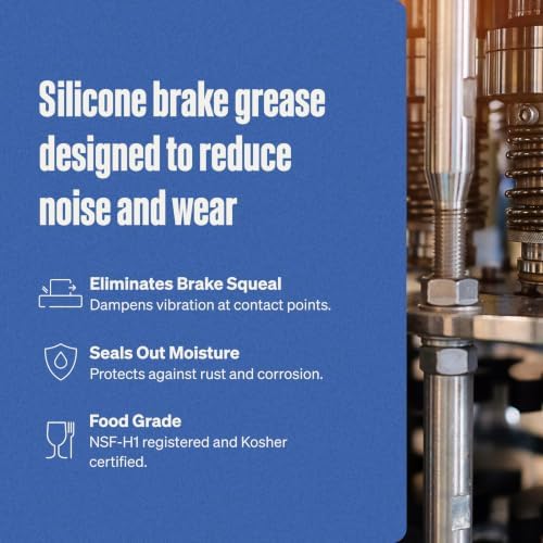Super Lube 97008 Silicone Lubricating Brake Grease with PTFE, 8 oz Tube, Translucent White